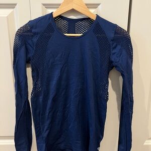 Lululemon Athletica Navy Mesh Long Sleeve Top